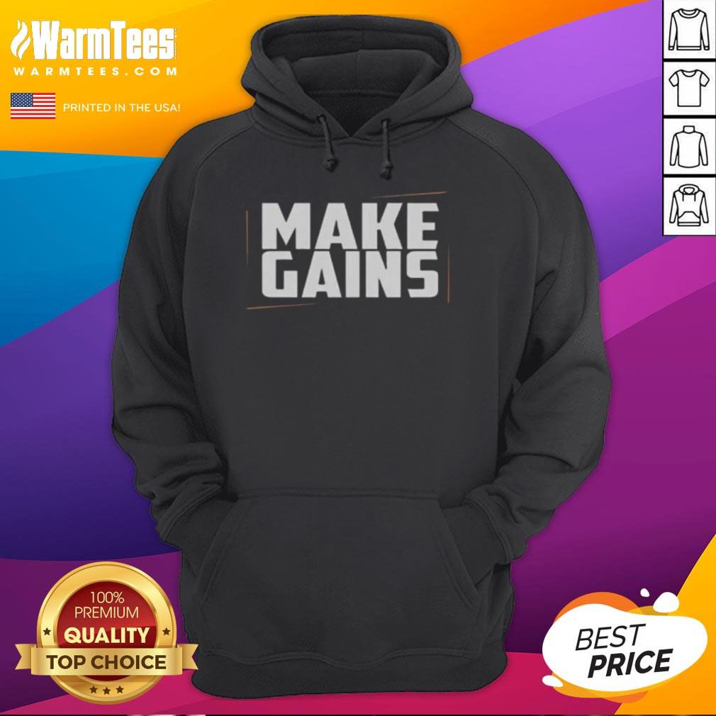 Nice Make Gains Gym Hoodie in black, featuring a bold logo, perfect for workouts and fitness enthusiasts.