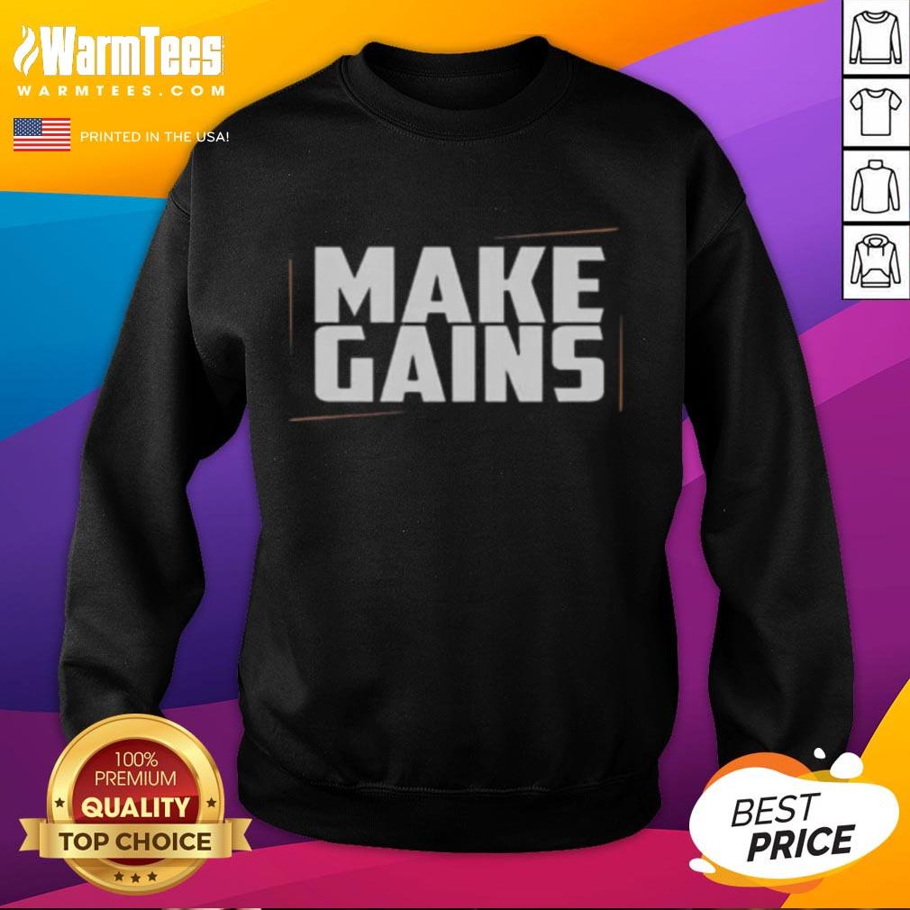 Nice Make Gains Gym Sweatshirt in black, showcasing a stylish fitness design perfect for workouts and casual wear.