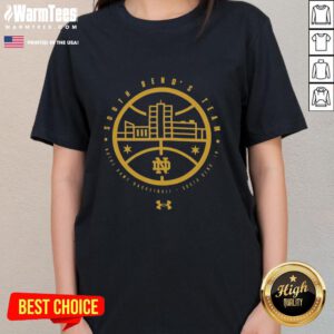 Notre Dame Fighting Irish Under Armour ladies tee featuring The Bend logo, perfect for fans and casual wear.