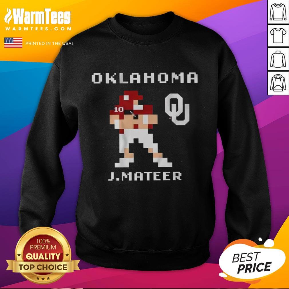 Alt Text: Retro Baller sweatshirt featuring Oklahoma Sooners logo, designed by John Mateer for stylish football fans.
