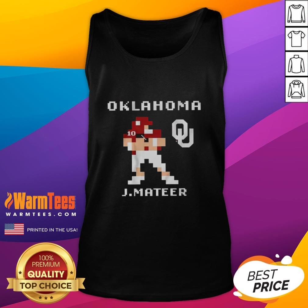 Alt Text: Retro Baller Tank Top featuring the Oklahoma Sooners logo designed by John Mateer, perfect for football fans.