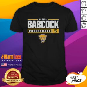 Nice Olivia Babcock volleyball player Pitt Panthers t-shirt design featuring team colors and logo for fans and athletes.