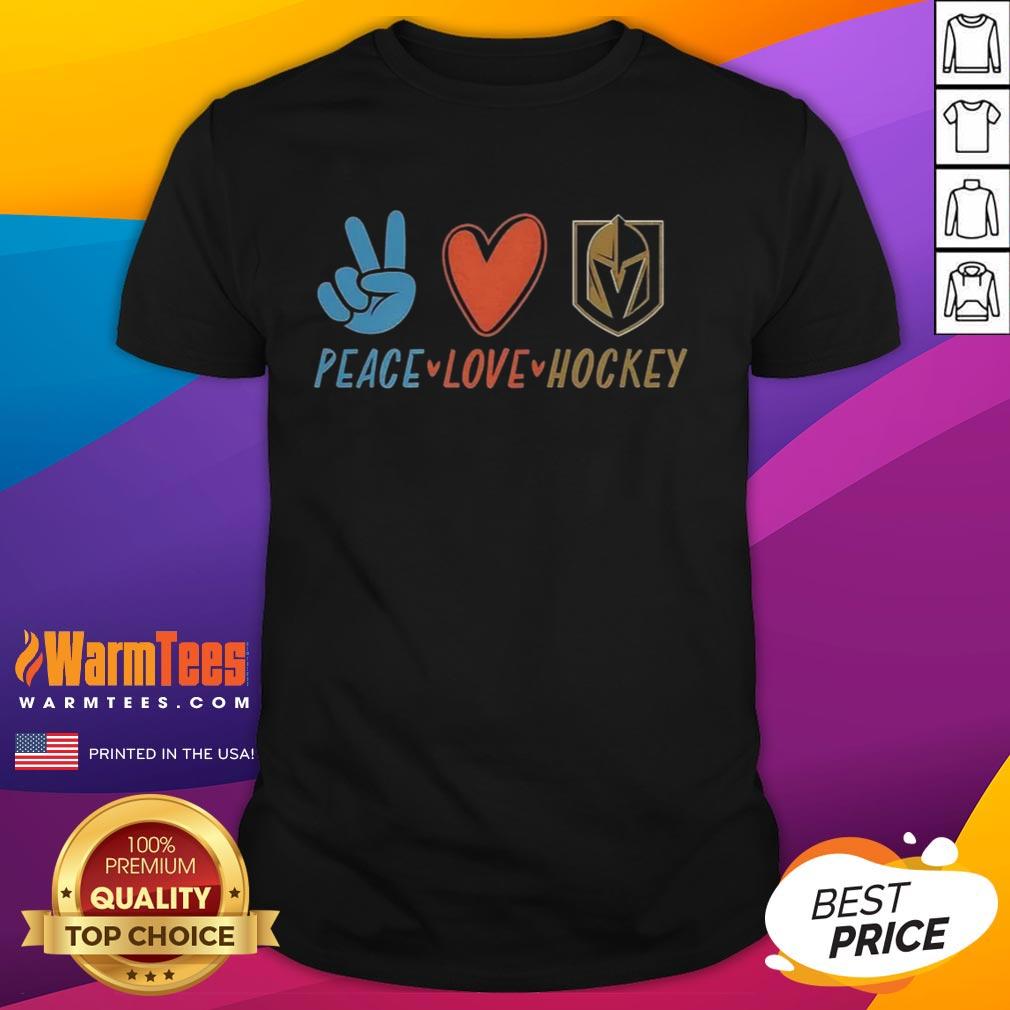 Nice Peace Love Hockey Lover T-Shirt featuring a fun design for hockey enthusiasts and fans of peace and love.