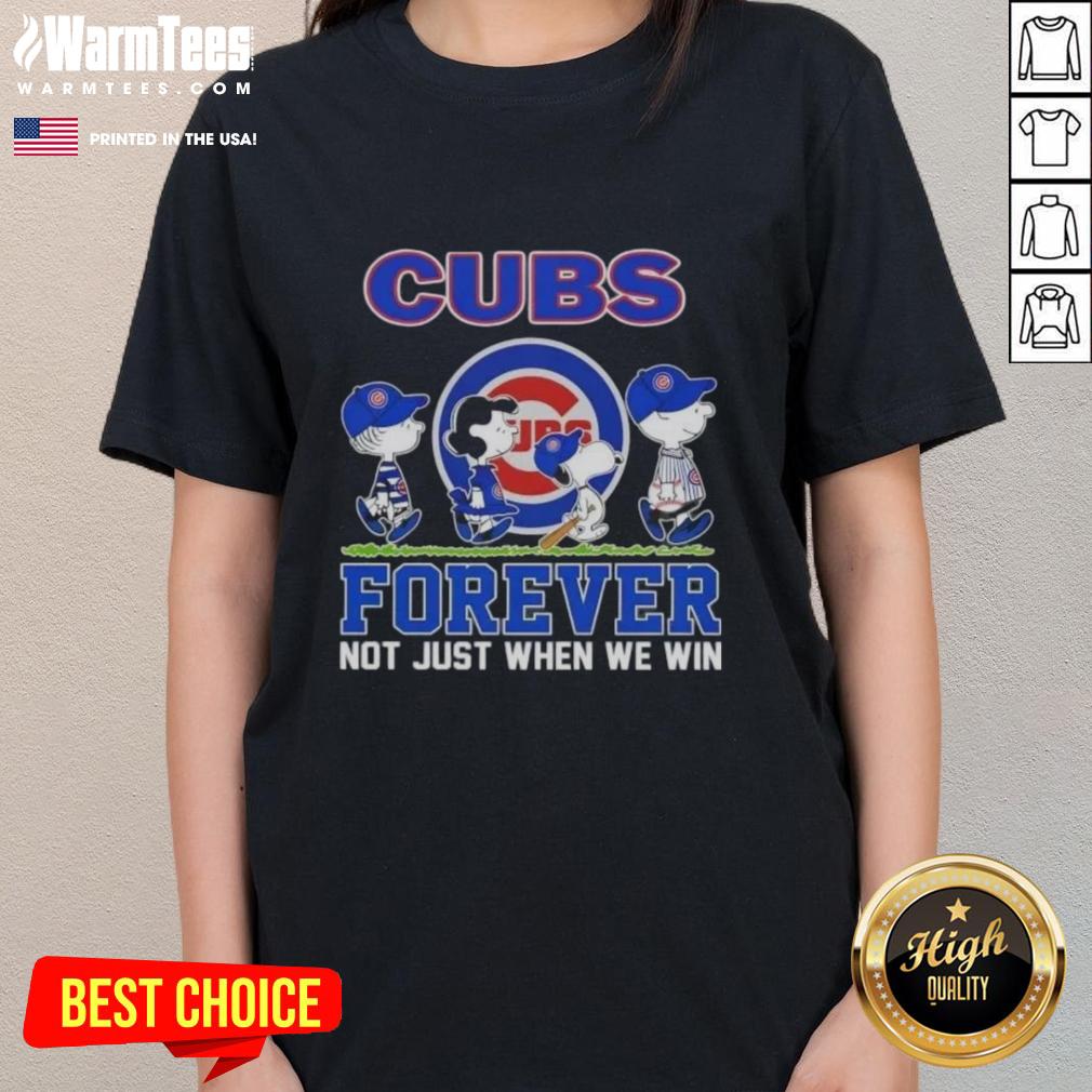 Nice Peanuts Snoopy and Friends X Chicago Cubs Forever Ladies Tee featuring a fun design for baseball fans.