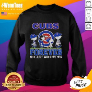 Alt Text: Nice Peanuts Snoopy and Friends X Chicago Cubs Forever sweatshirt design celebrating fandom and friendship.