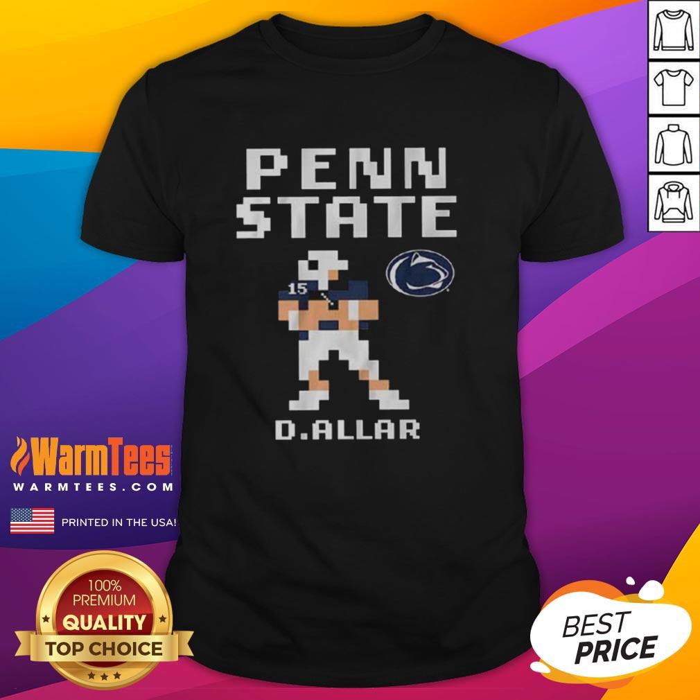 Alt Text: Nice Penn State Nittany Lions Football Drew Allar Retro Baller T-Shirt featuring classic design and team colors.