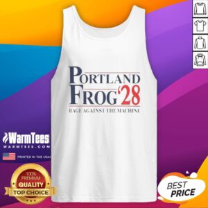 Nice Portland Frog 2028 Rage Against The Machine tank top featuring vibrant frog graphic and bold text design.