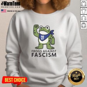 Alt Text: Nice Portland Frog Against Fascism 86 47 Sweatshirt featuring a vibrant frog design promoting anti-fascism.