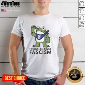 Nice Portland Frog Against Fascism 86 47 T-Shirt featuring a colorful frog design with anti-fascism message.