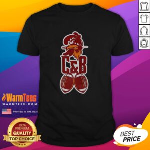 Nice Tampa Bay Buccaneers Football C and B logo mascot T-shirt featuring vibrant team colors and bold design.