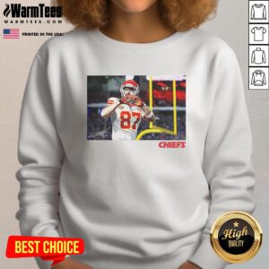 Travis Kelce Kansas City Chiefs sweatshirt featuring a heart signature design, perfect for football fans and stylish wear.
