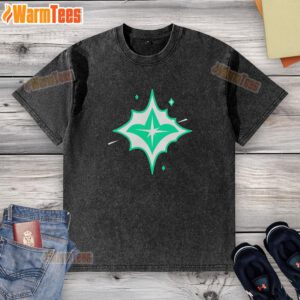 Nice white lily cookie design on a washed t-shirt from Cookie Run Kingdom, perfect for fans and casual wear.