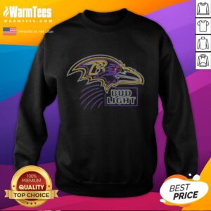 Official Bud Light Baltimore Ravens Sweatshirt featuring team logo and vibrant colors for ultimate fan style.