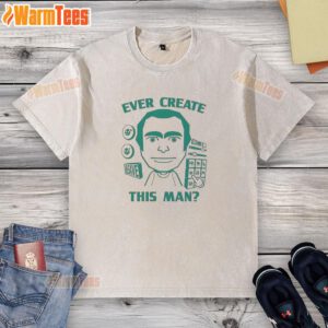 Man wearing an Official Ever Create This Meme washed t-shirt, showcasing a unique and trendy design for meme lovers.