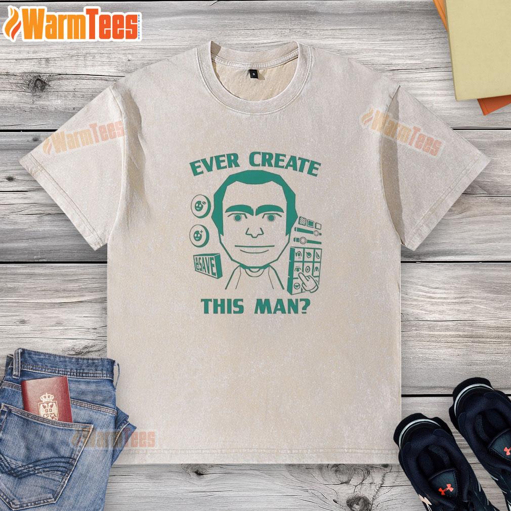 Man wearing an Official Ever Create This Meme washed t-shirt, showcasing a unique and trendy design for meme lovers.