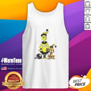 Official Grinch and Max X Pittsburgh Steelers Football Christmas tank top featuring festive design for holiday cheer.