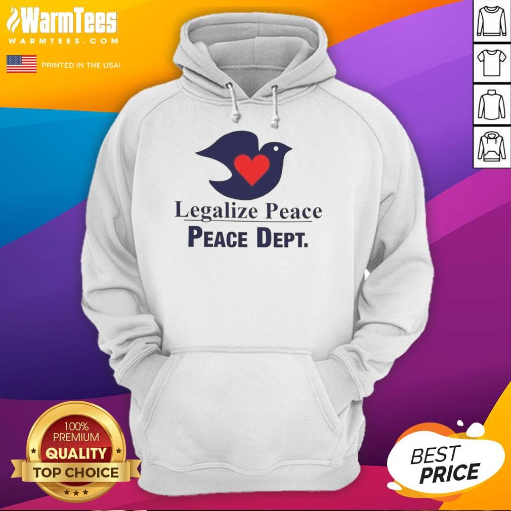 Official Legalize Peace hoodie featuring a serene dove design, symbolizing love and harmony in vibrant colors.