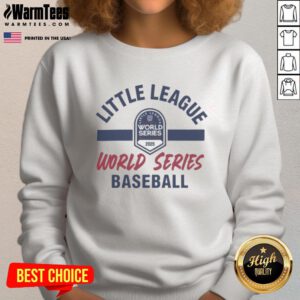 Official Little League 2025 World Series baseball sweatshirt with vibrant design and comfortable fit for fans.