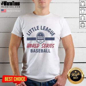 Alt Text: Official Little League 2025 World Series Baseball T-Shirt featuring vibrant graphics and team colors for fans.