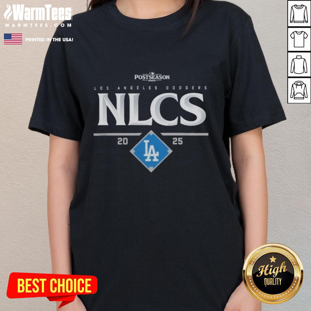 Official Los Angeles Dodgers NLCS 2025 National League Championship Series ladies tee, featuring team logo and stylish design.
