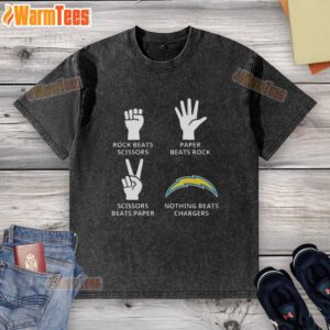 Official Nothing Beats Los Angeles Chargers Football Logo Washed T-Shirt featuring vibrant team colors and logo design.