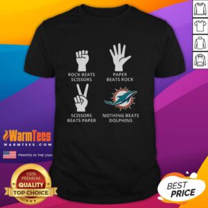 Official Nothing Beats Miami Dolphins Football Logo T-Shirt featuring vibrant team colors and iconic dolphin logo design.