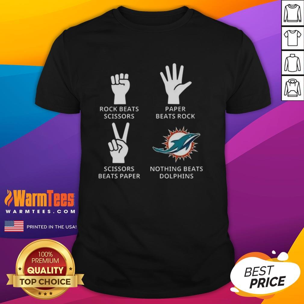 Official Nothing Beats Miami Dolphins Football Logo T-Shirt featuring vibrant team colors and iconic dolphin logo design.