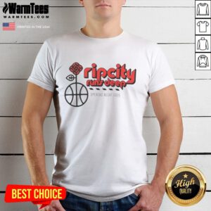 Official Rip City Runs Deep Opening Night 2025 T-Shirt featuring vibrant team colors and logo, perfect for fans.