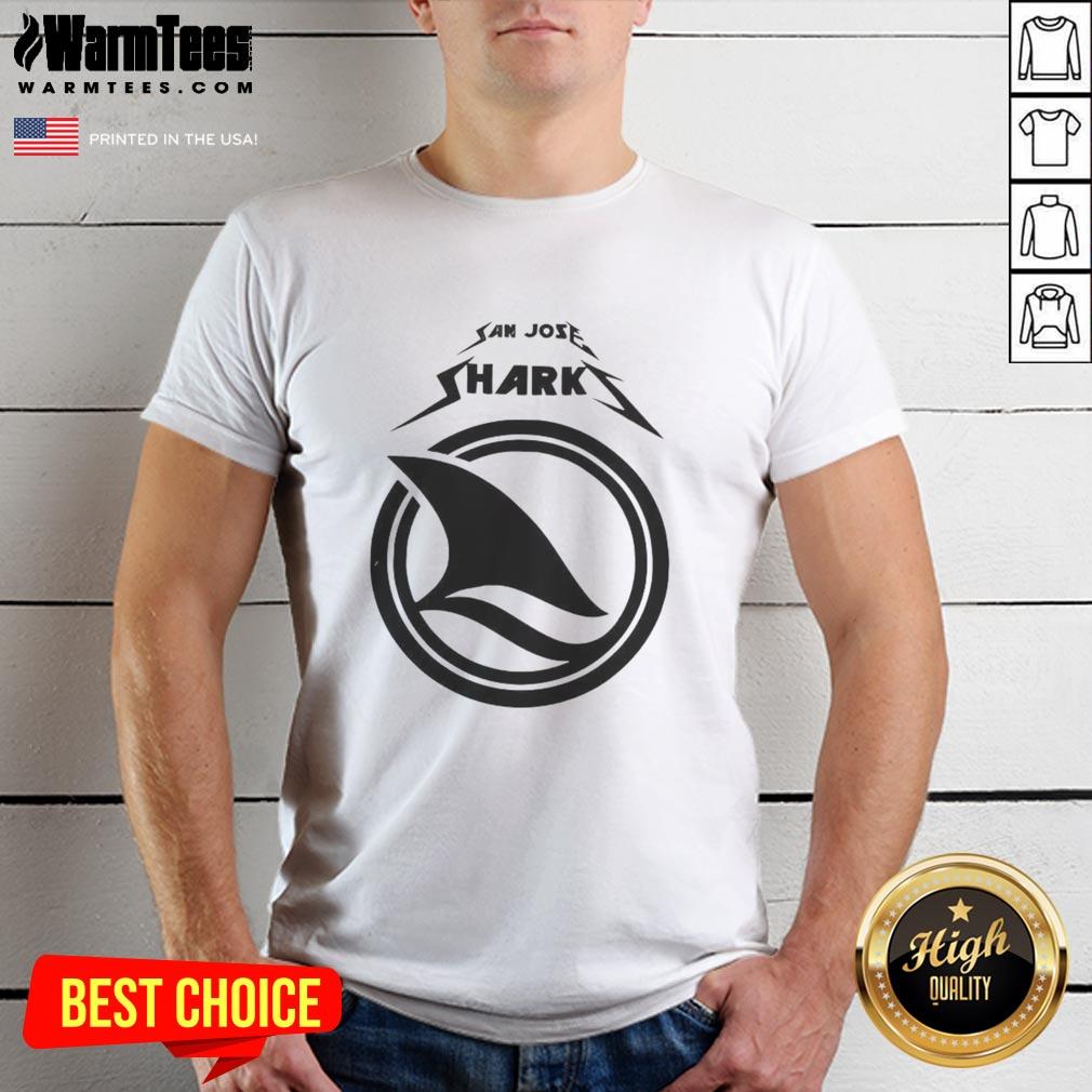 Official San Jose Sharks game day t-shirt featuring the team's logo, perfect for fans to wear during matches.
