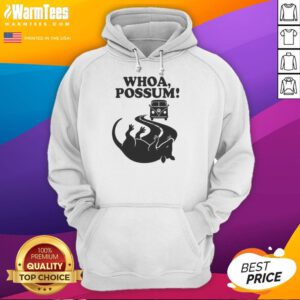 Official Whoa Possum Hoodie featuring a playful possum graphic, perfect for cozy casual wear and animal lovers.