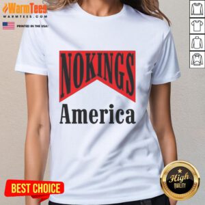 Original No Kings America Medicine Packaging Sarcastic Ladies Tee featuring a bold design and playful message.