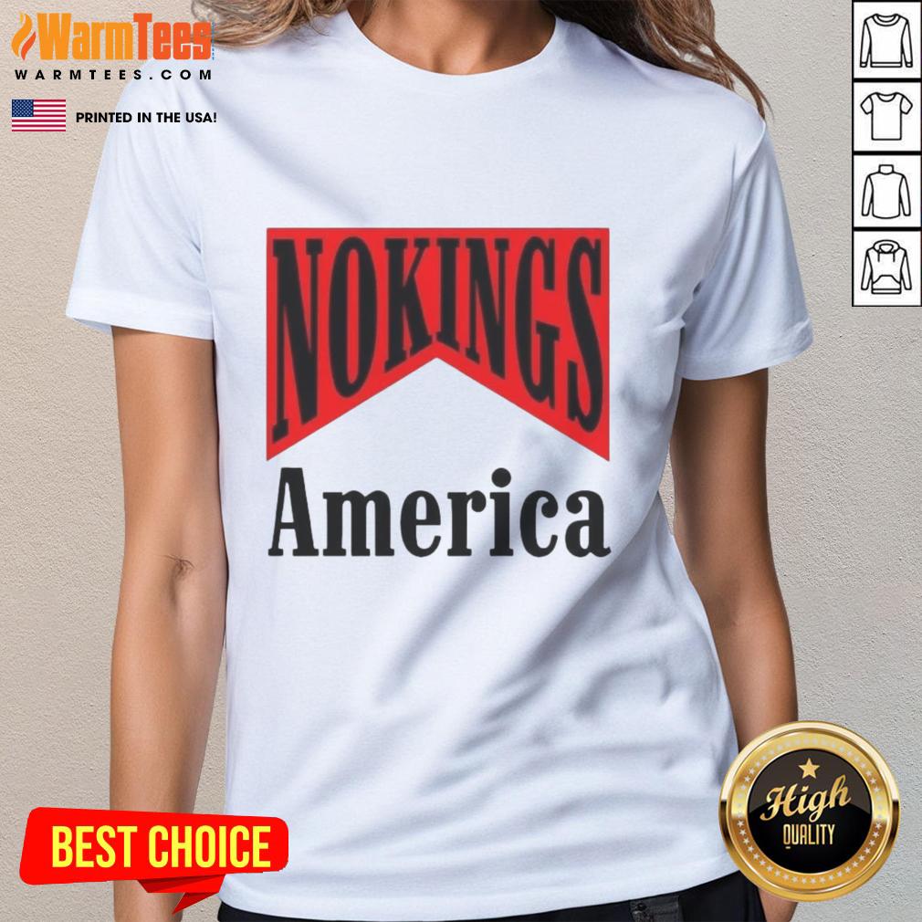 Original No Kings America Medicine Packaging Sarcastic Ladies Tee featuring a bold design and playful message.