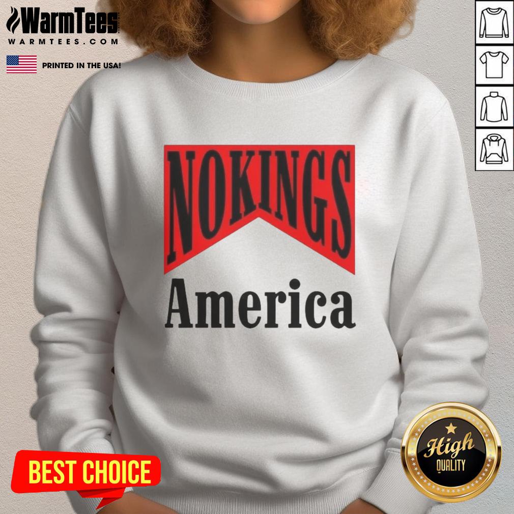 Original No Kings America Medicine packaging design on a sarcastic sweatshirt, perfect for casual wear.