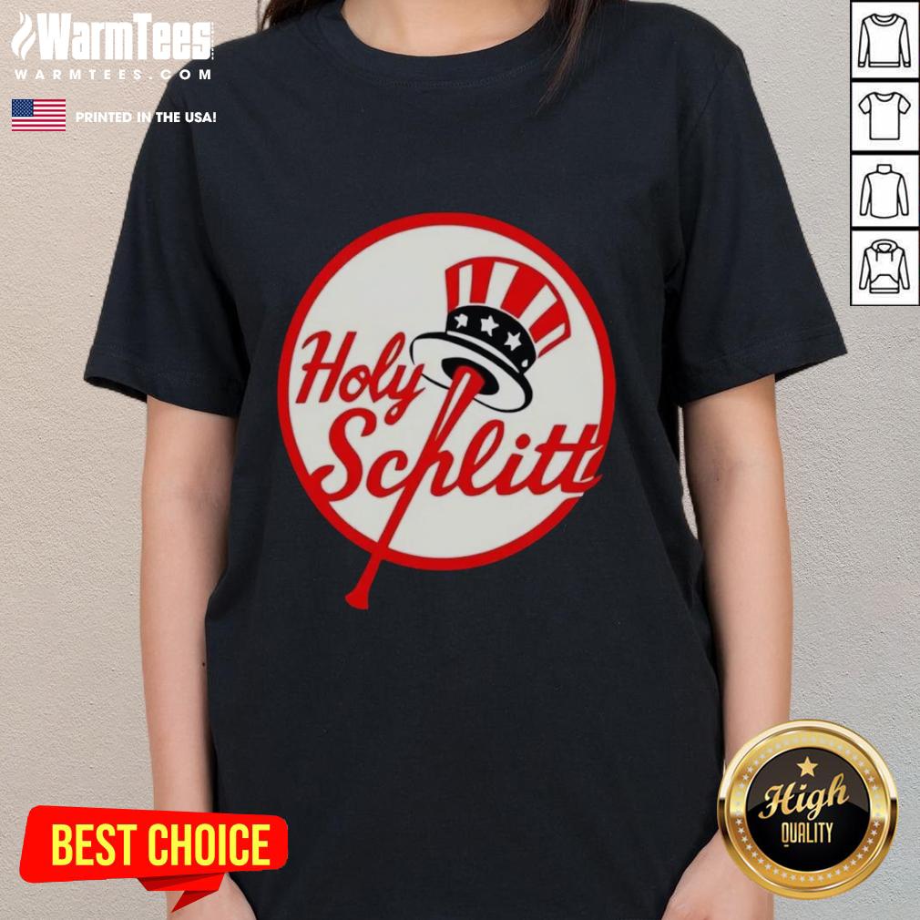 Premium Cam Schlittler Holy Schlitt New York Yankees logo parody ladies tee showcasing a fun and stylish design.