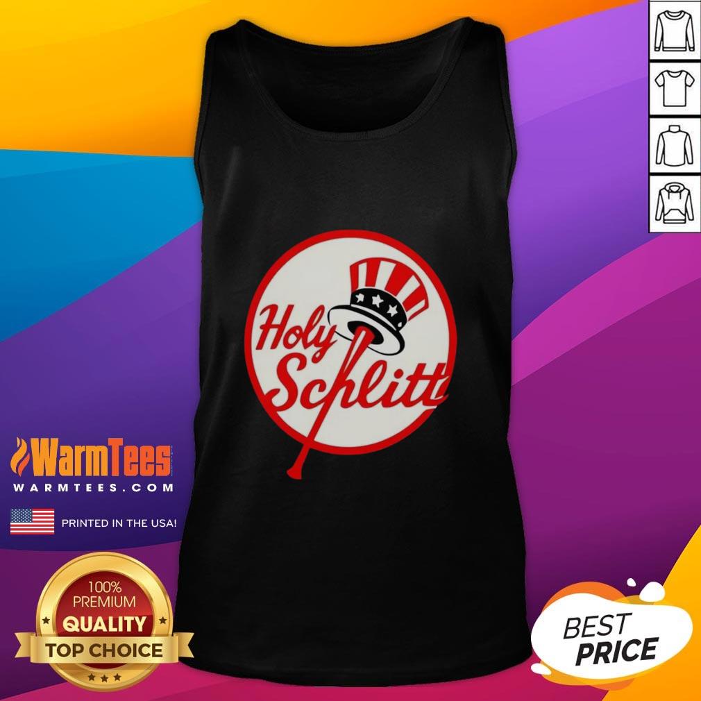 Premium Cam Schlittler Holy Schlitt New York Yankees logo parody tank top featuring a unique and stylish design.