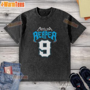 Premium Carolina Reaper 9 Washed T-Shirt in vibrant colors, showcasing a stylish design perfect for casual wear.