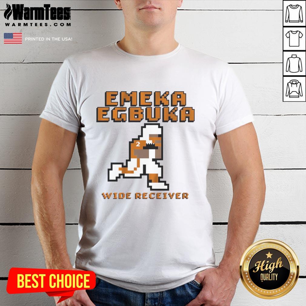 Premium Emeka Egbuka Ohio State Buckeyes wide receiver pixel T-shirt featuring vibrant graphics and comfortable fit.