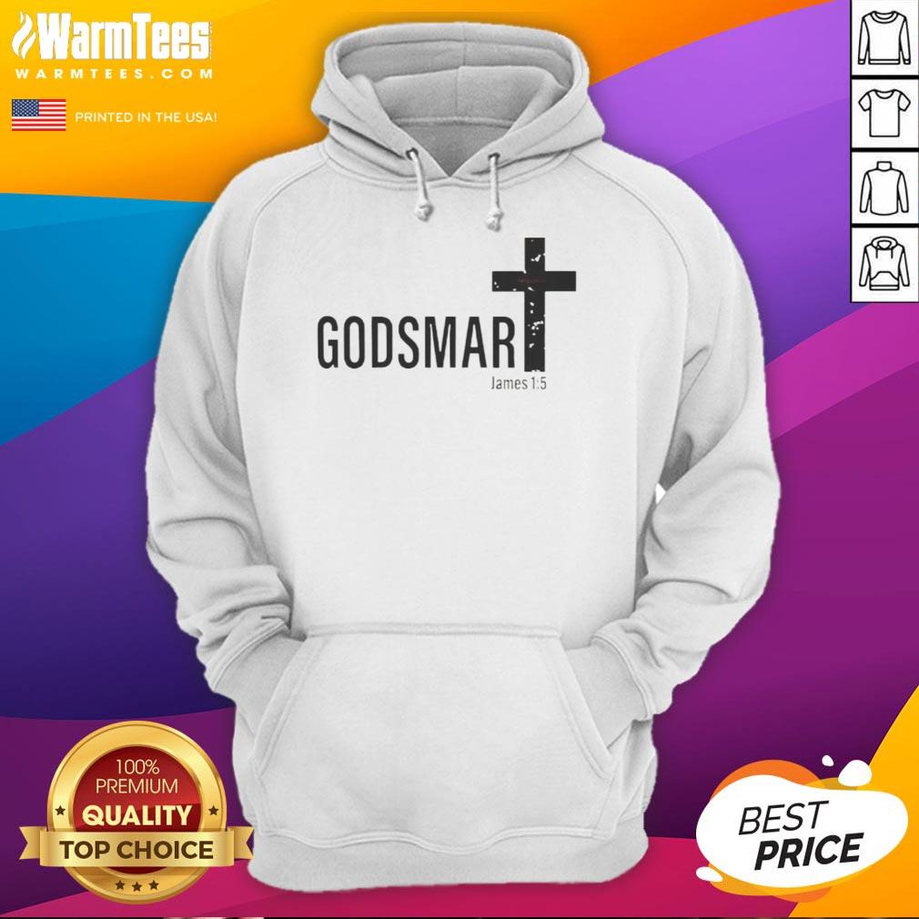 Premium Godsmart James 1-5 Cross Hoodie in black, featuring a stylish cross design and comfortable fit.