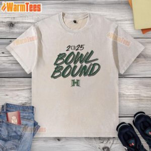 Alt Text: Premium Hawaii Rainbow Warriors Bowl Bound 2025 washed t-shirt in vibrant colors, perfect for fans and collectors.