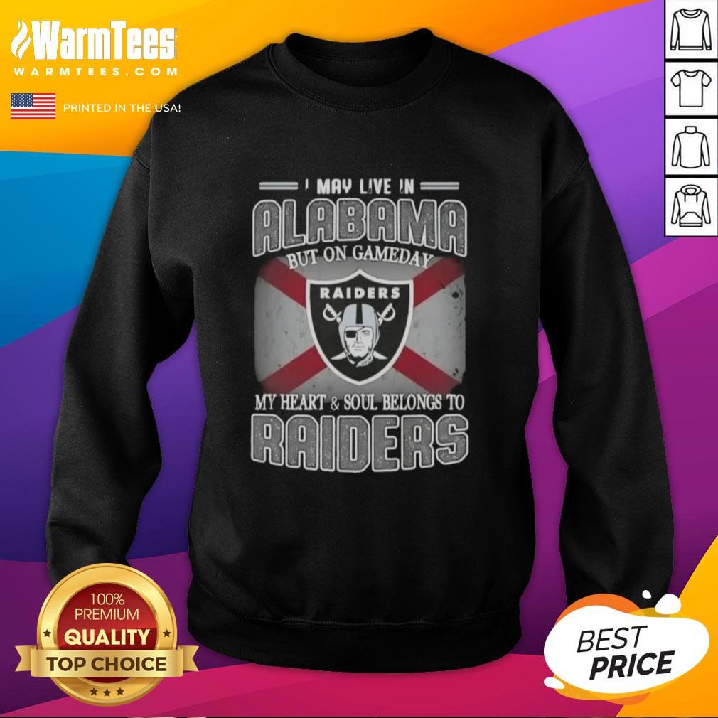 Premium sweatshirt showing pride for Raiders, perfect for fans living in Alabama on game day.