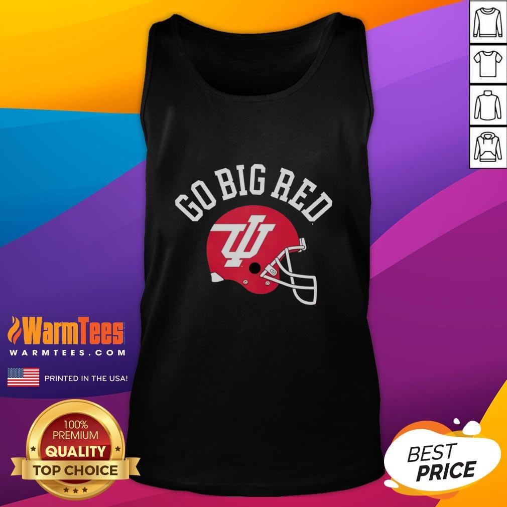 Premium Indiana Hoosiers Go Big Red helmet tank top featuring team logo, perfect for fans and summer sportswear.