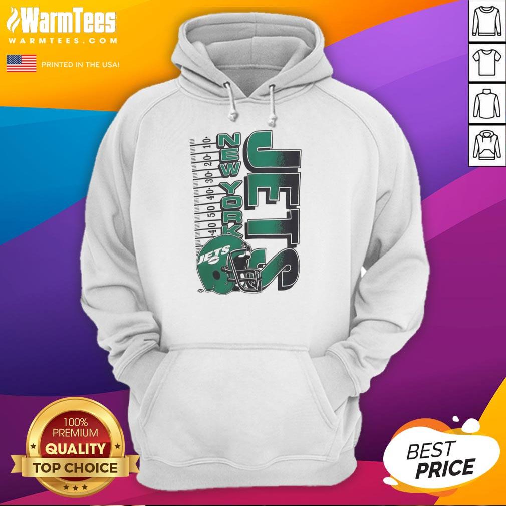 Premium New York Jets NFL 2025 yardage helmet vintage hoodie in green, featuring classic team logo and stylish design.