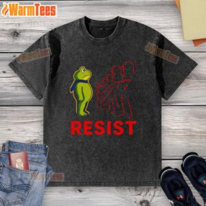 Premium Portland Frog F*ck Ice Anti-Trump washed t-shirt featuring a bold graphic design and comfortable fit.