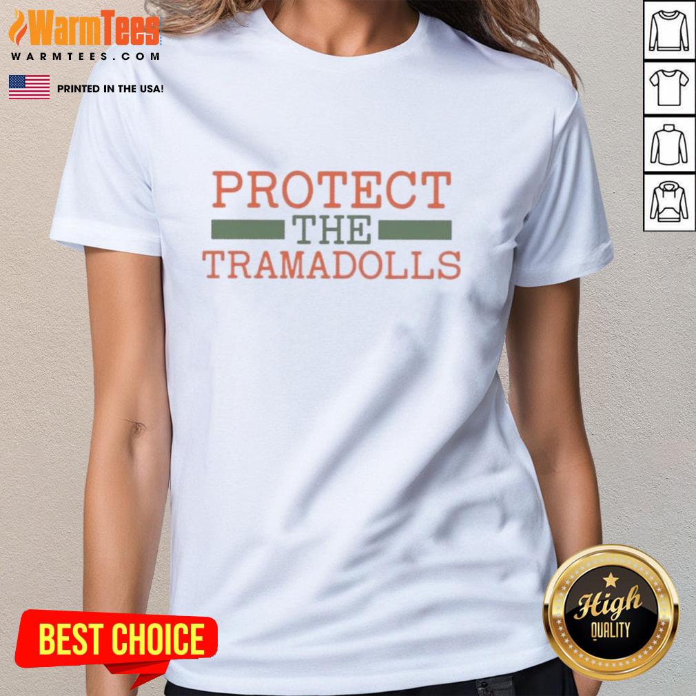 Premium Protect The Tramadolls Ladies Tee featuring a stylish design, perfect for casual wear and tramadol awareness.