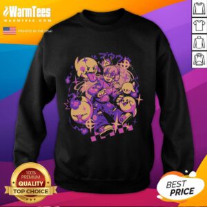 Pretty Ghost Princess Gamer Boo in retro anime style on a vaporwave sweatshirt, perfect for gaming enthusiasts.