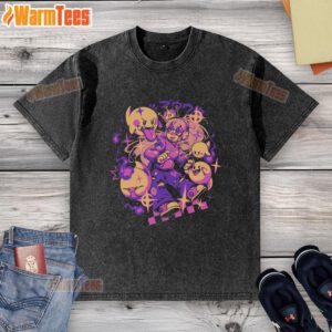 Pretty Ghost Princess Gamer Boo in retro anime style on a vaporwave washed t-shirt, perfect for gaming enthusiasts.