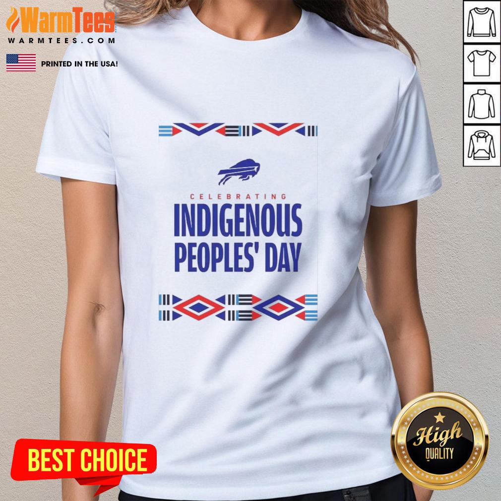 Buffalo Bills football fans celebrate Indigenous Peoples Day in stylish ladies tee, showcasing team spirit and cultural respect.
