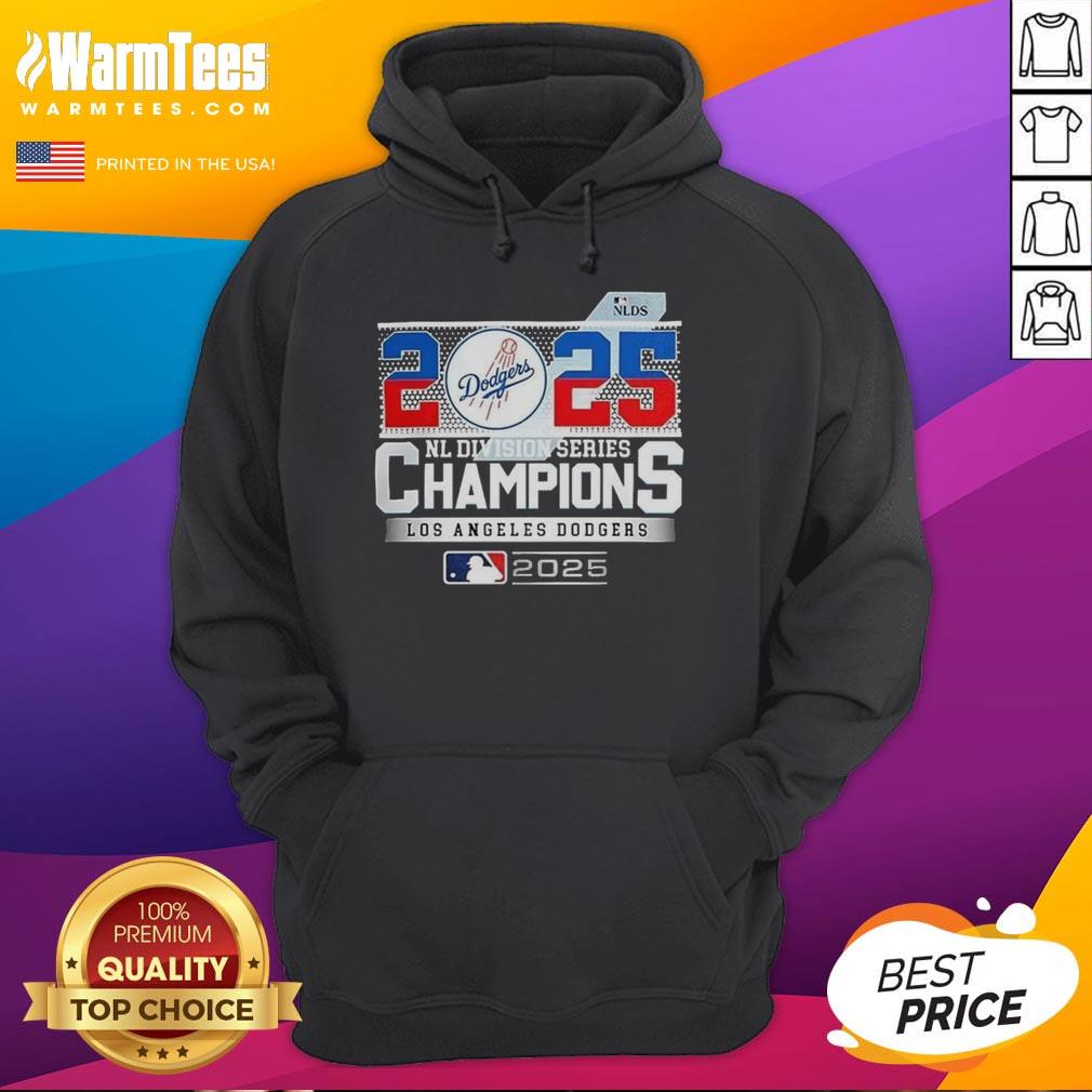 Top Los Angeles Dodgers baseball 2025 NL Division Series Champion hoodie featuring team logo and vibrant design.