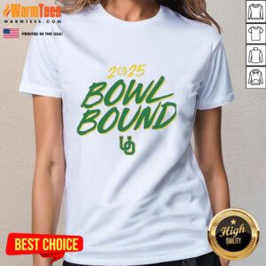 Top Oregon Ducks Bowl Bound 2025 Ladies Tee in vibrant green, perfect for fans celebrating the team's exciting season.