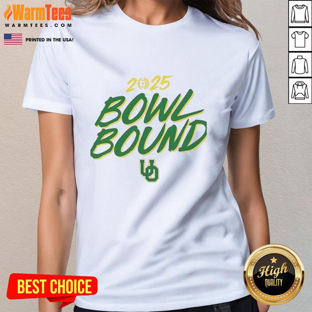 Top Oregon Ducks Bowl Bound 2025 Ladies Tee in vibrant green, perfect for fans celebrating the team's exciting season.